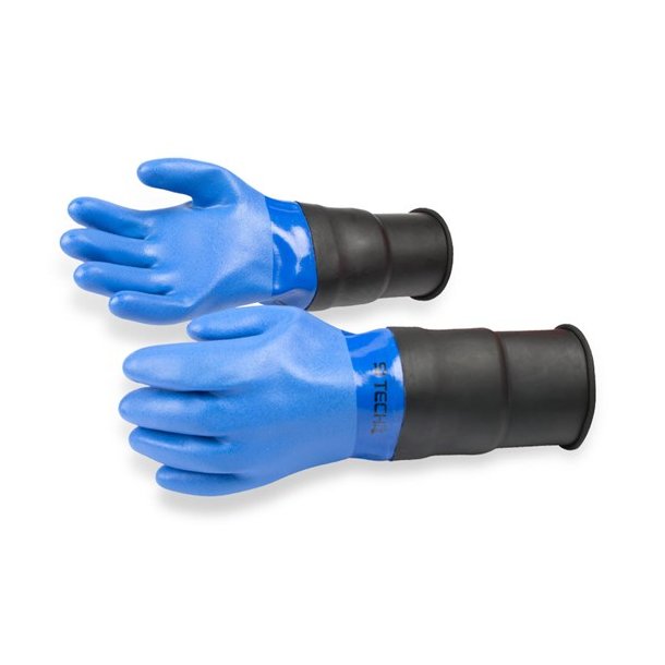 Blue PVC Glove - Extended cuff